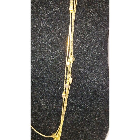 A Long Multi- Strand Chain Necklace Gold Tone Elegant Dainty Layered Dramatic - Picture 2 of 8
